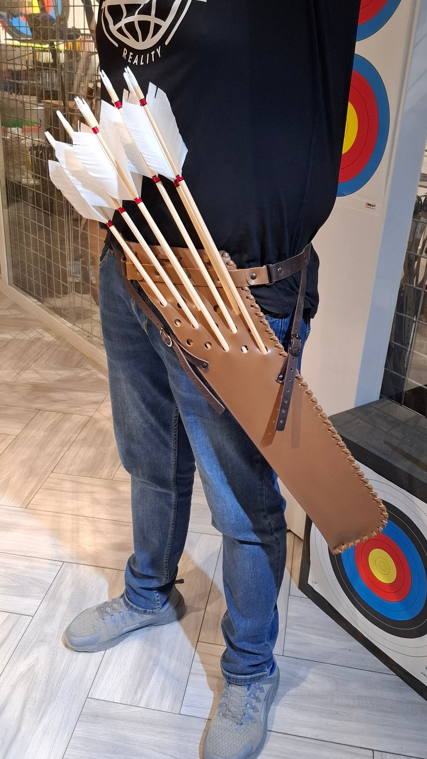 HANDMADE HORSEBACK QUIVER MK1 REAL LEATHER كنانة تقليدية