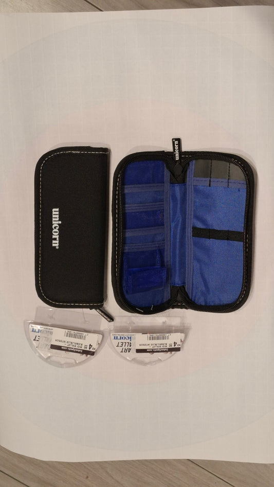 MIDI WALLET - BLK&SIL/BLUE INTERIOR شنطة أسهم الدارتس