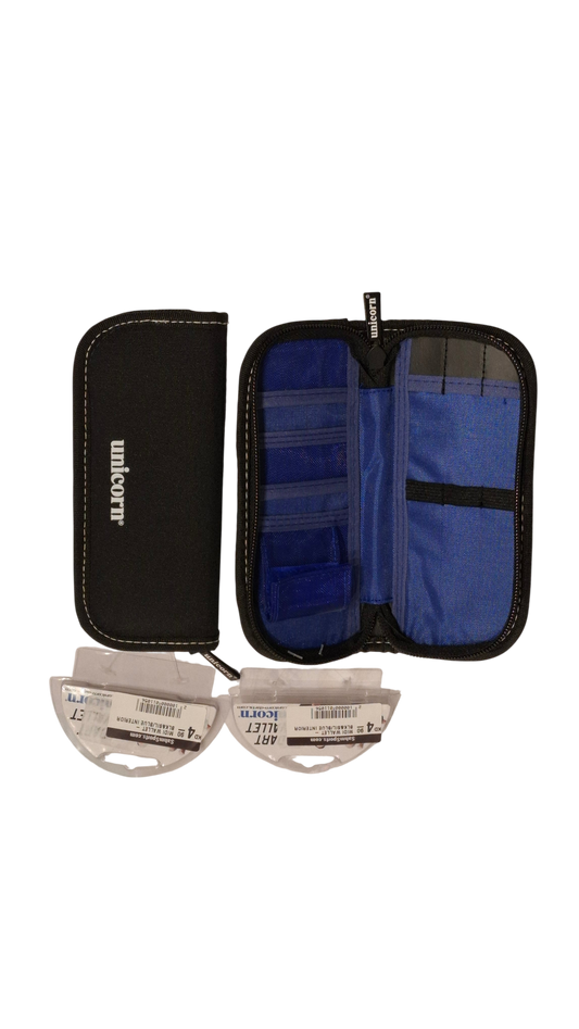 MIDI WALLET - BLK&SIL/BLUE INTERIOR شنطة أسهم الدارتس