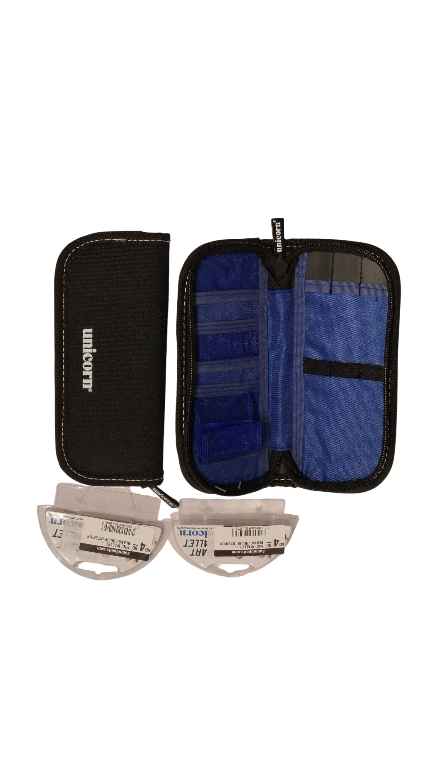 MIDI WALLET - BLK&SIL/BLUE INTERIOR شنطة أسهم الدارتس