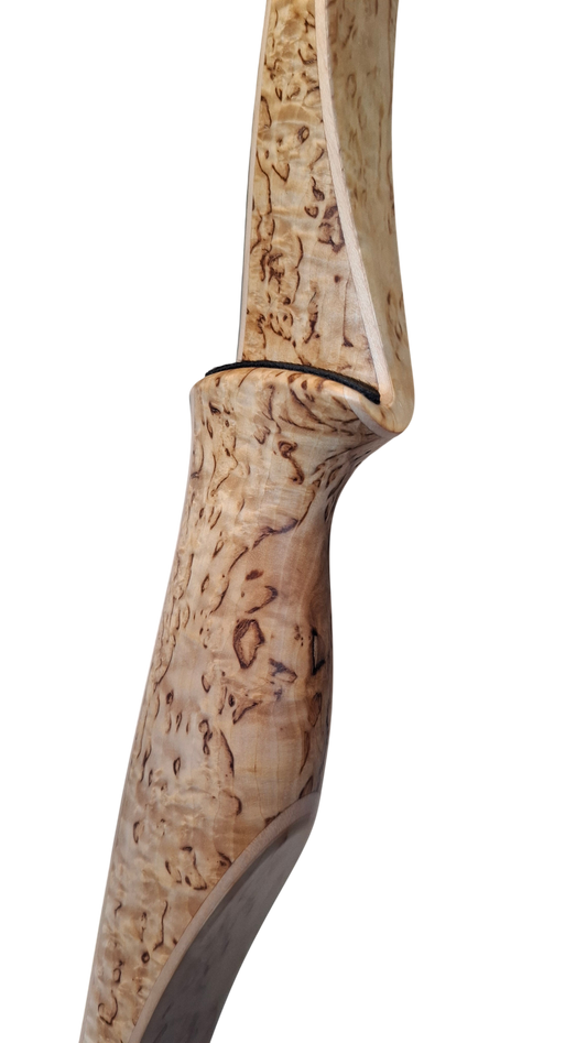 Falco Trophy Longbow (Curly Birch w/blue flame overlay)