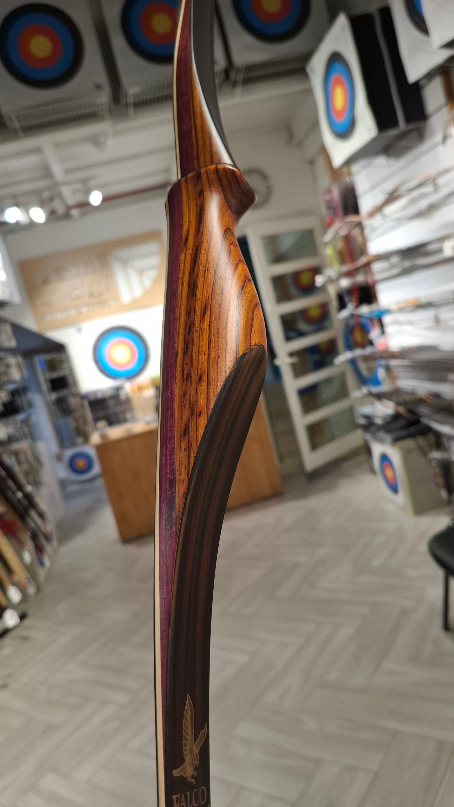 Falco Storm Longbow (Cocobolo + Amaranth w/ Macassar ebony)