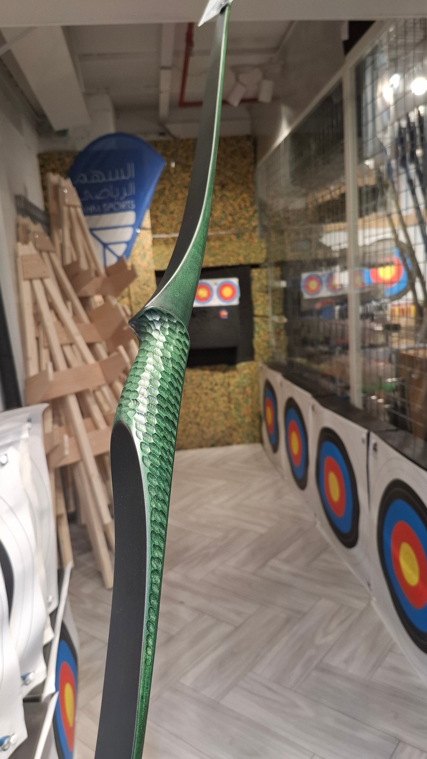 Falco Twin Longbow (Forest green fish scale cut)