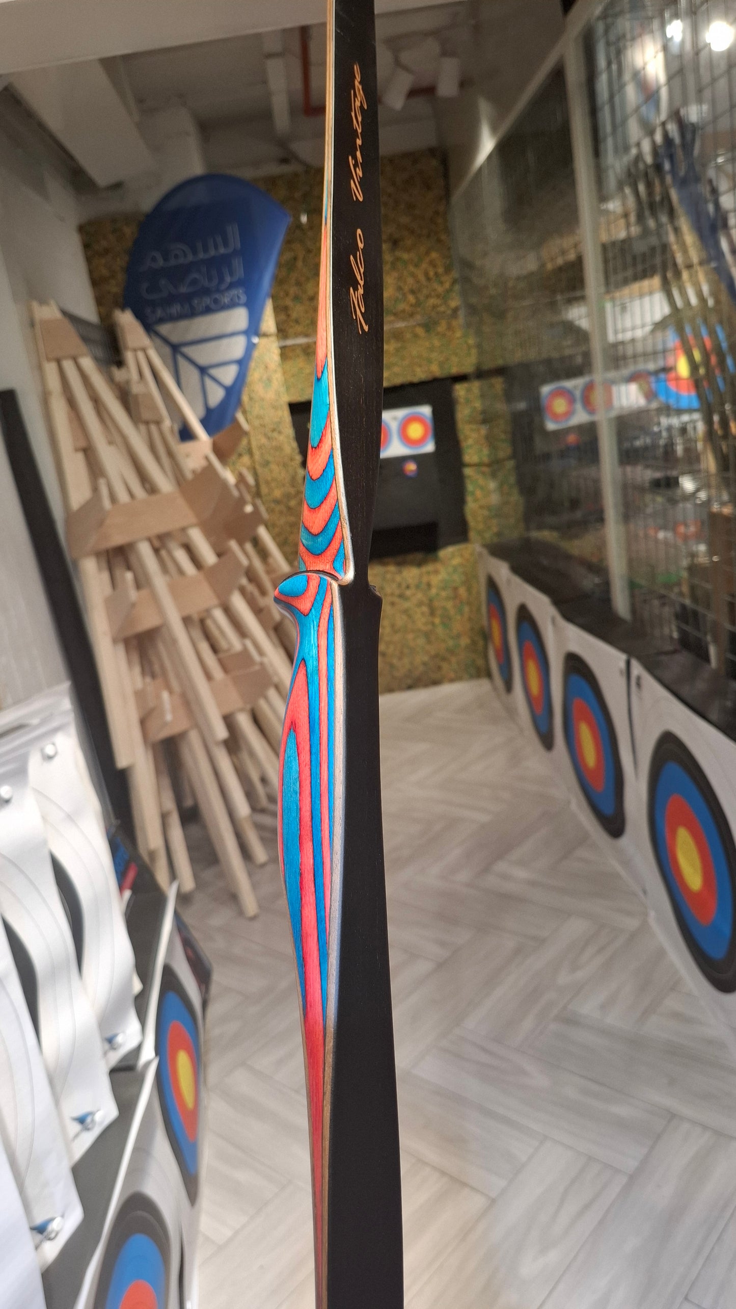 Falco Twin Longbow Colorwood - blue + pink