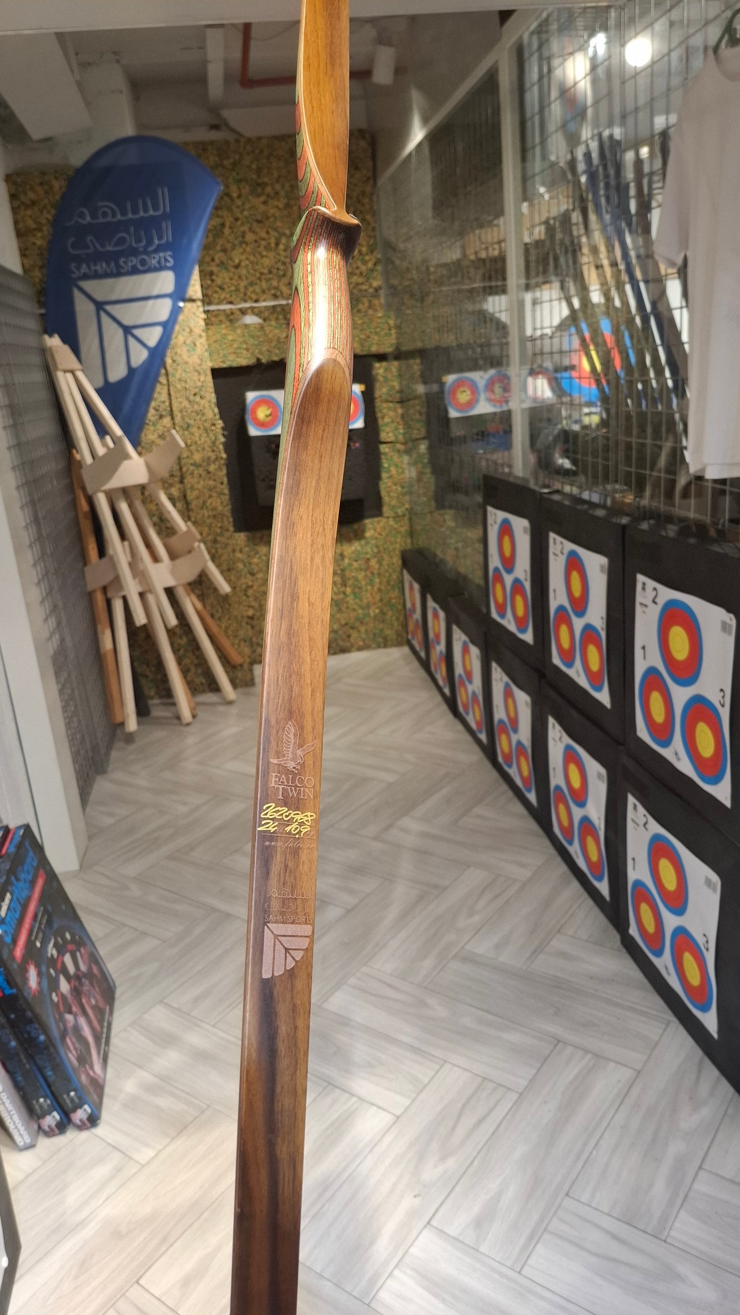 Falco Twin Longbow Colorwood - red + green