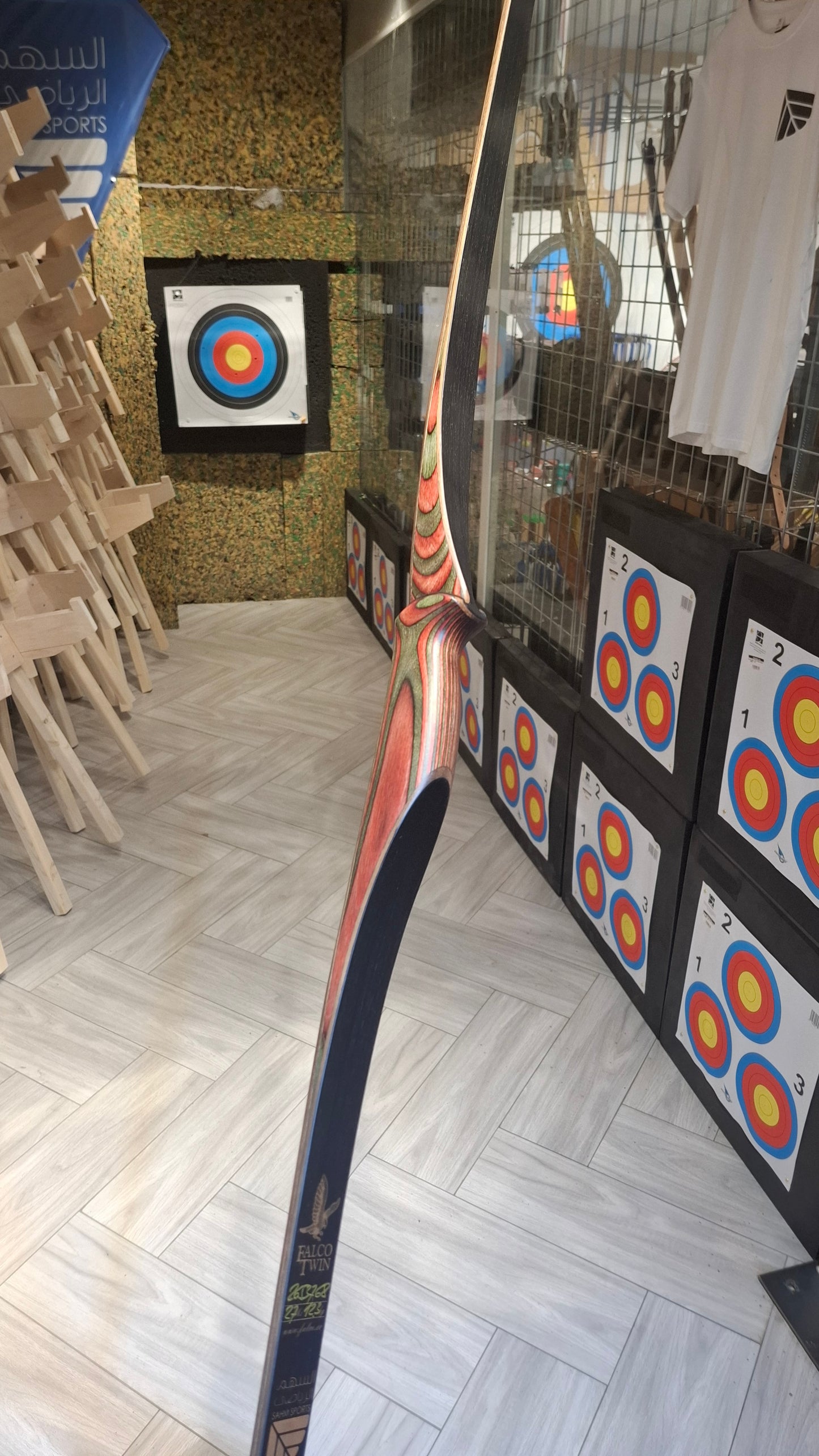 Falco Twin Longbow Colorwood - Red + Green