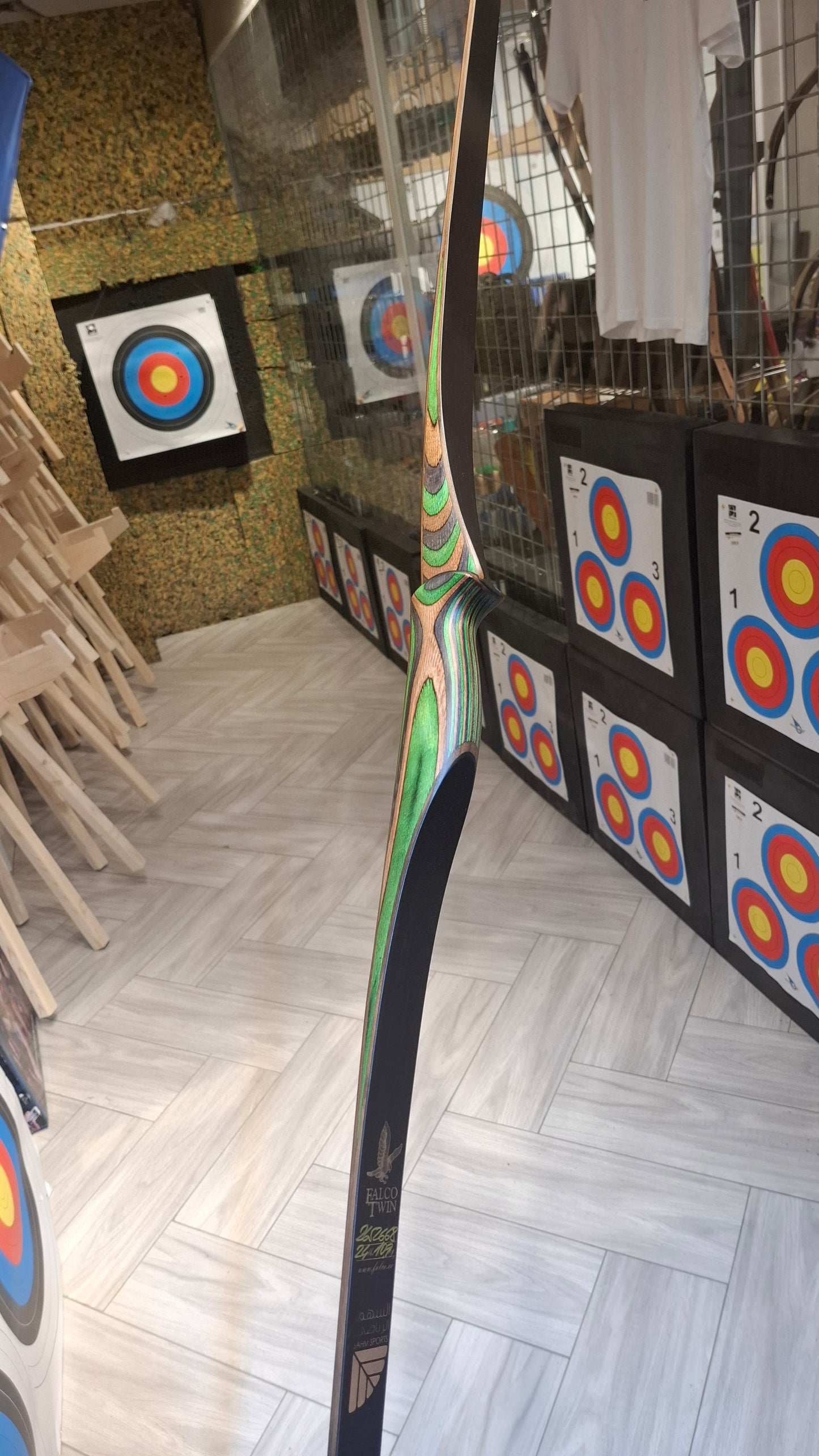 Falco Twin Longbow Colorwood - green + grey