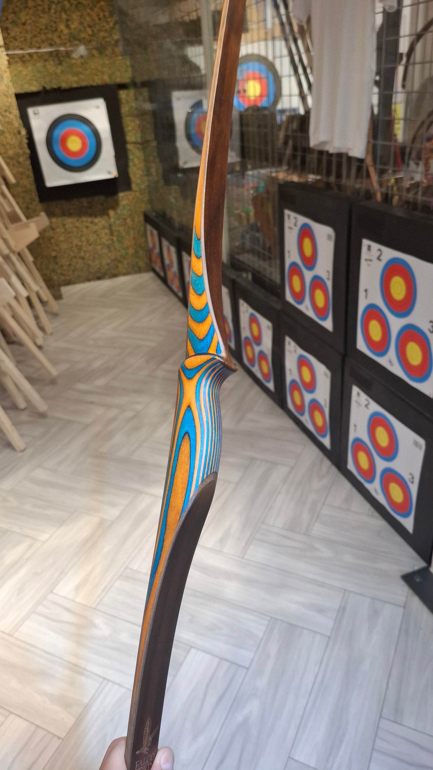 Falco Twin Longbow Blue + Orange exotic قوس فالكو تون