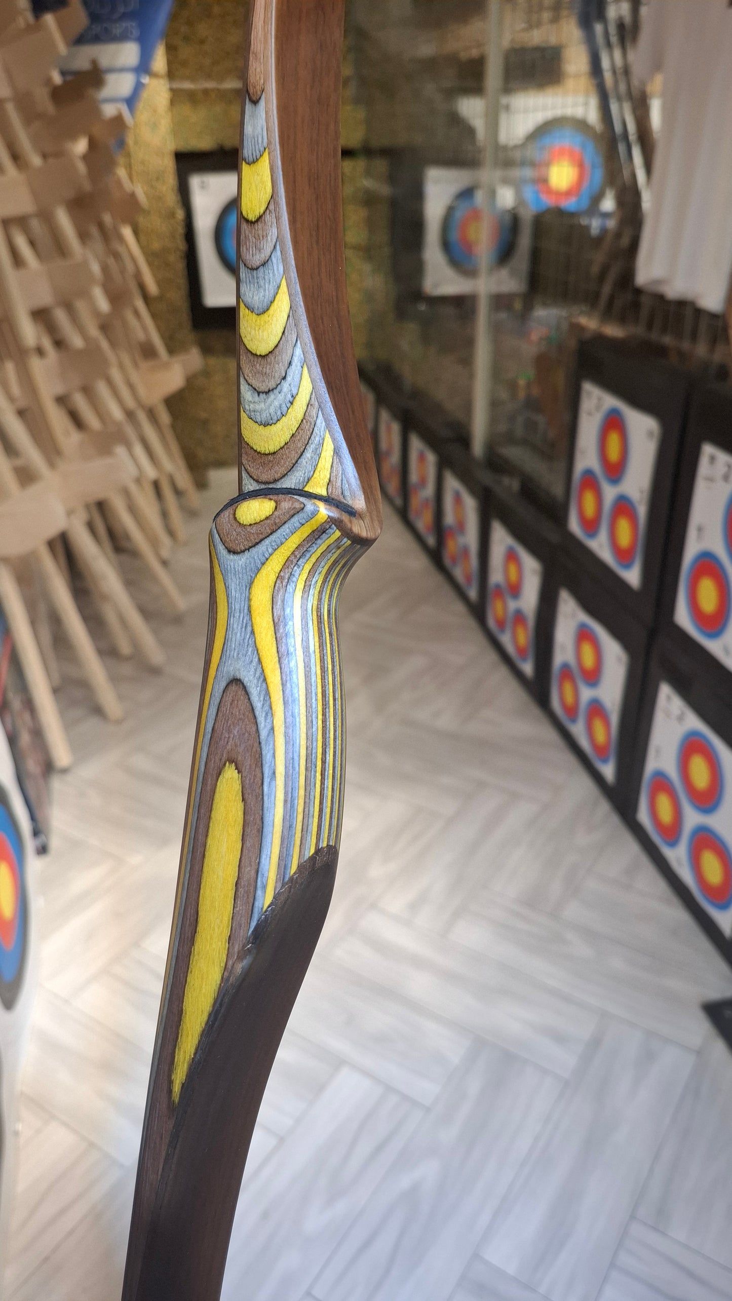Falco Legend Longbow Yellow + Grey exotic قوس فالكو لجند