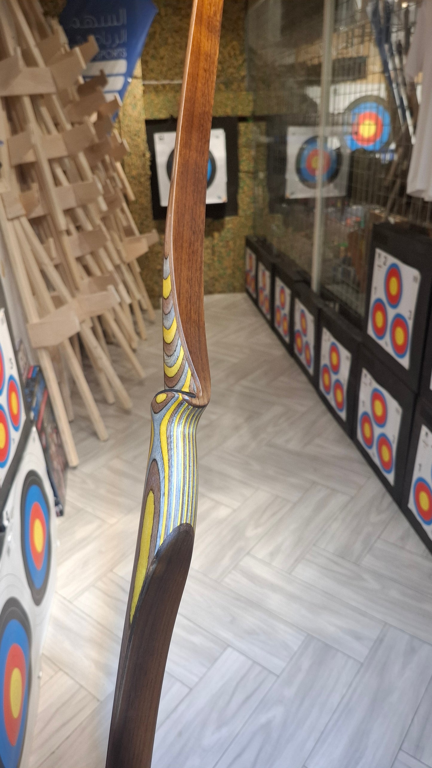 Falco Legend Longbow Yellow + Grey exotic قوس فالكو لجند