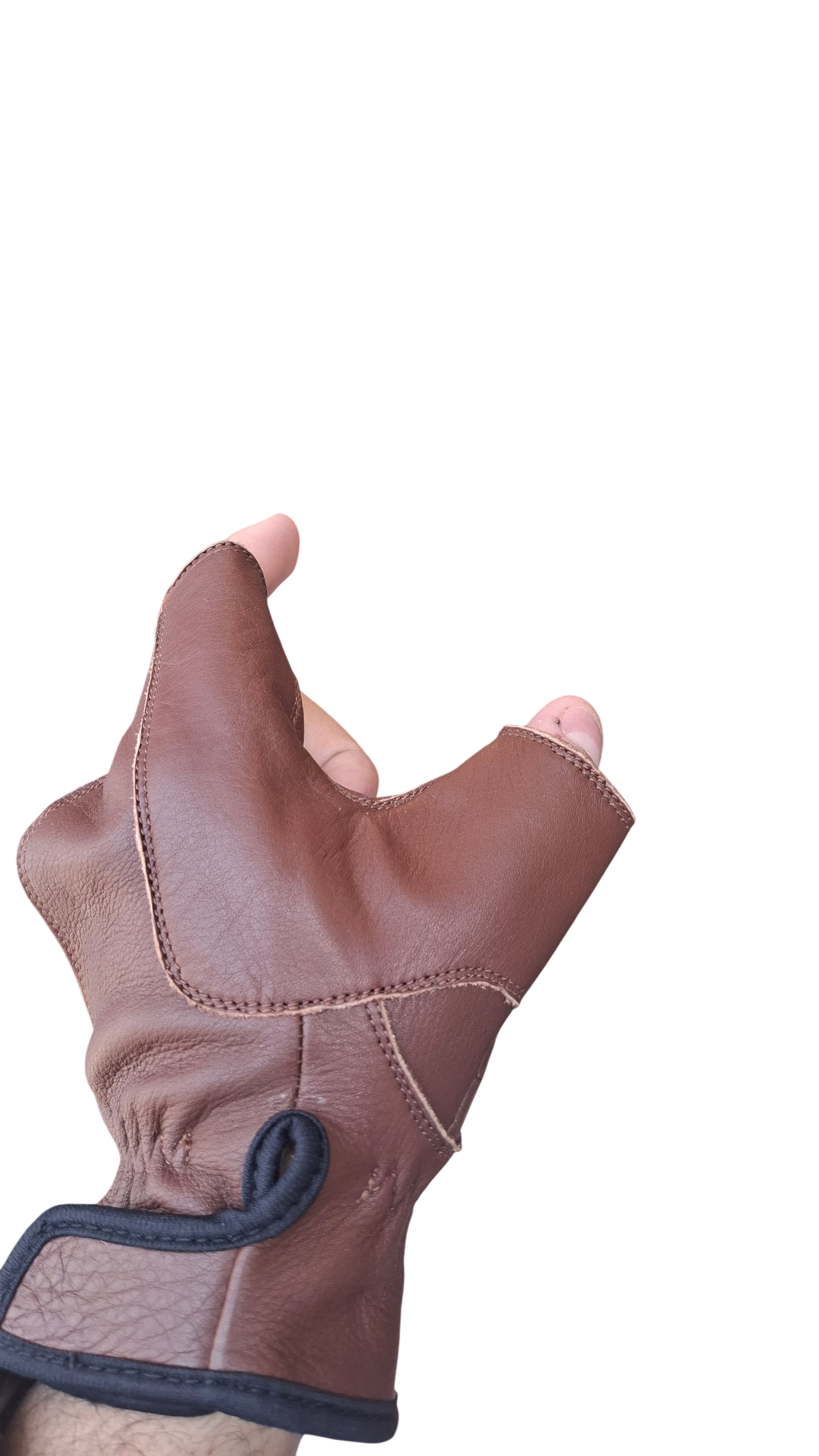 BOW HAND PROTECTION FULL LEATHER BOW BROWN   حامي اليد القابضة للقوس