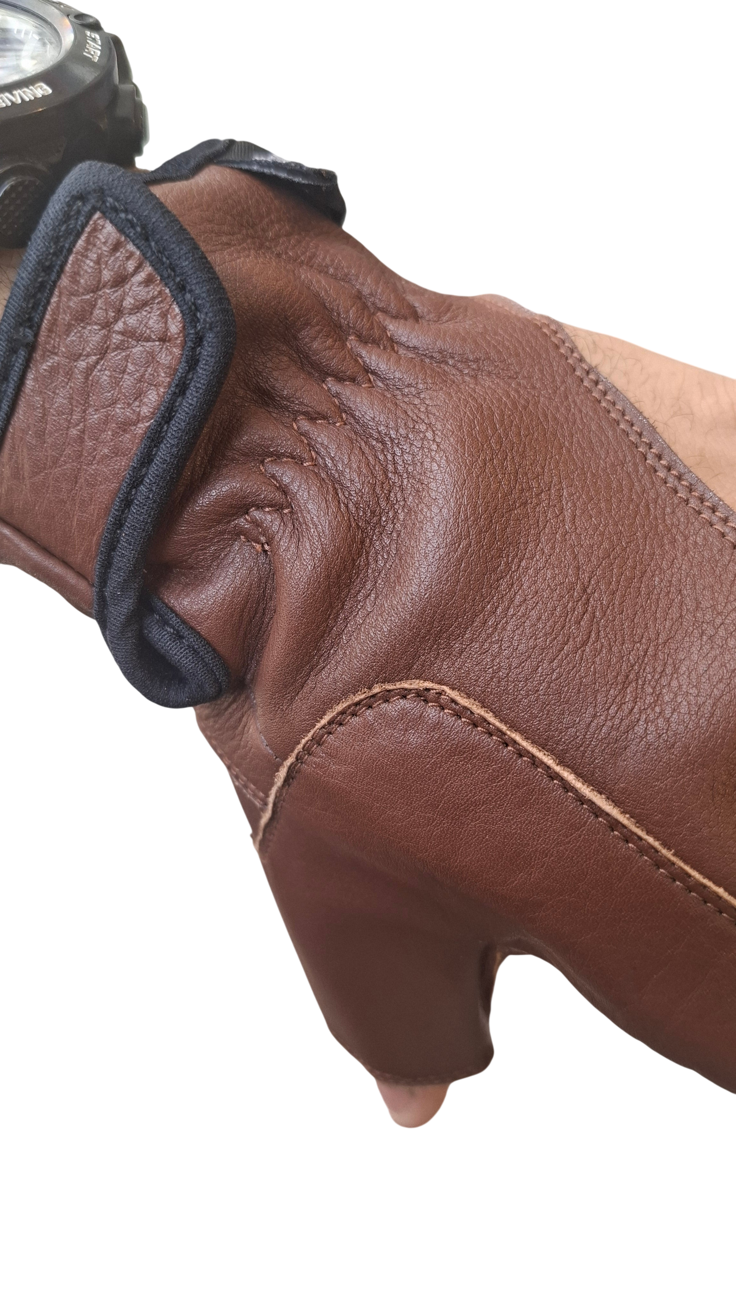 BOW HAND PROTECTION FULL LEATHER BOW BROWN   حامي اليد القابضة للقوس
