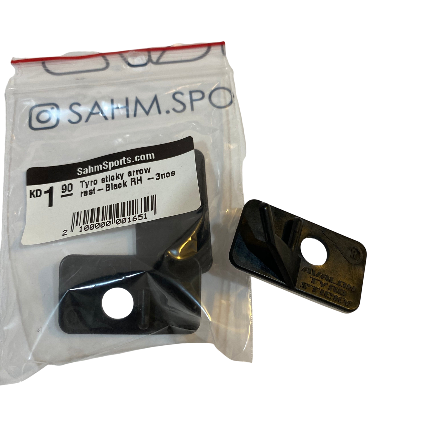 Tyro sticky arrow rest-Black RH -3nos