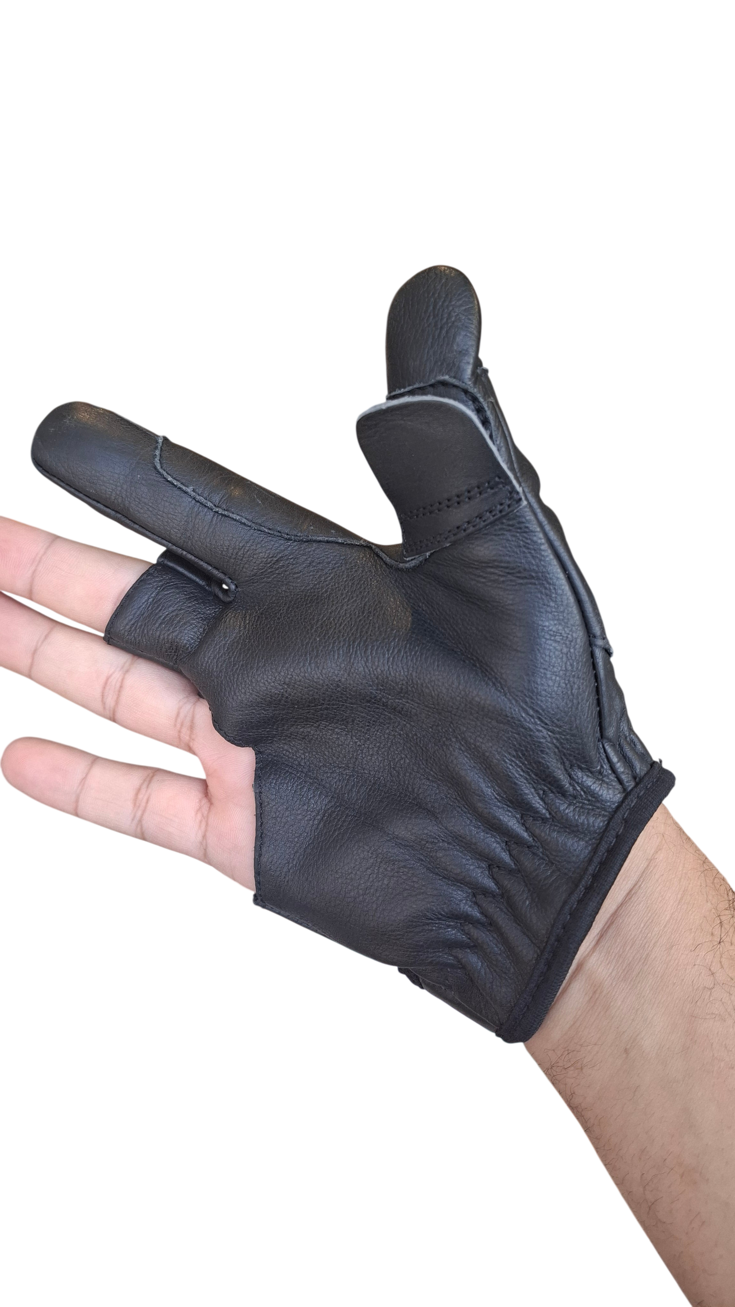 SHOOTING GLOVES FOR HORSE BOW TAWNY LEATHER RH   حامي الابهام والسبابة