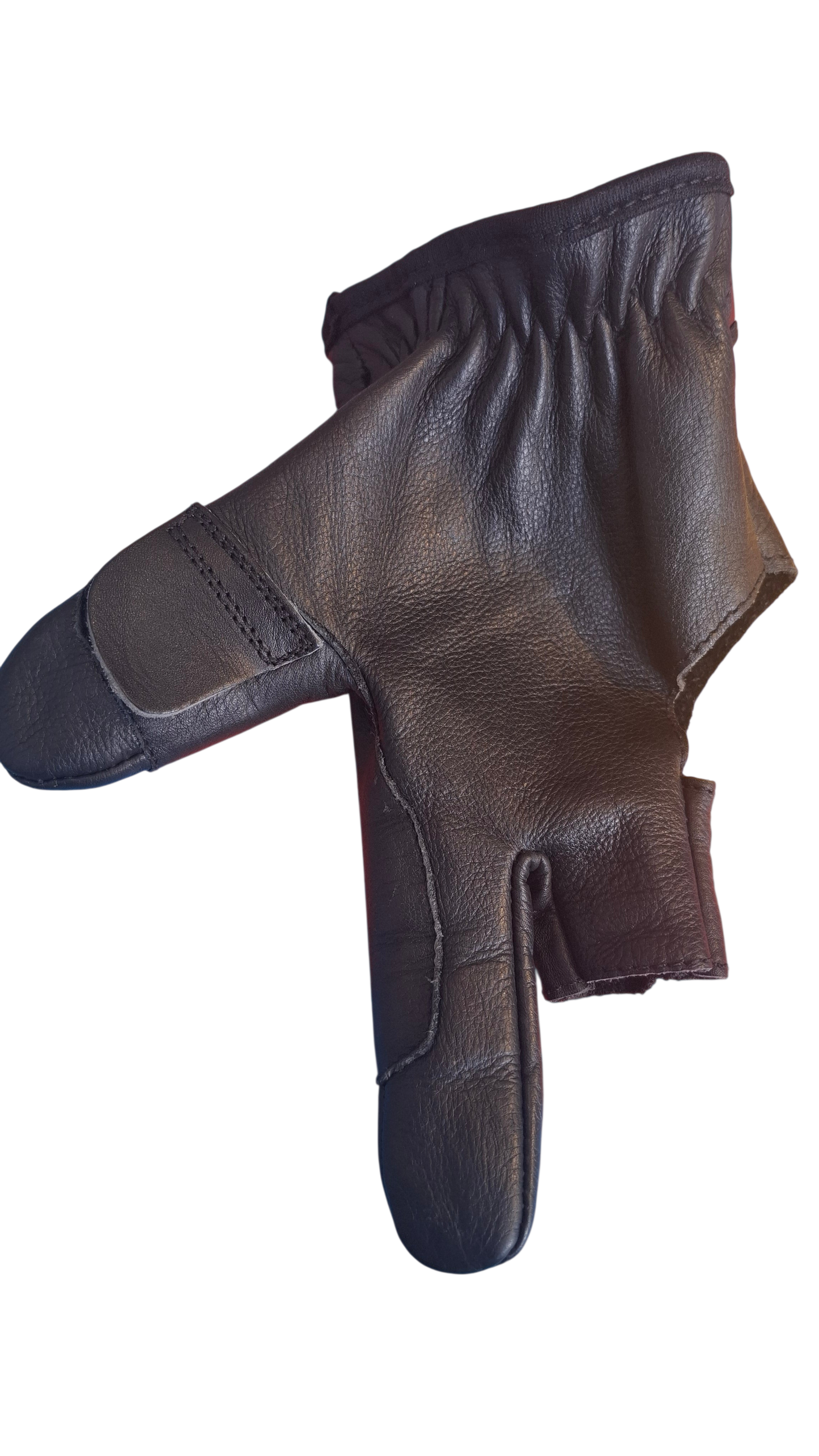 SHOOTING GLOVES FOR HORSE BOW TAWNY LEATHER RH   حامي الابهام والسبابة